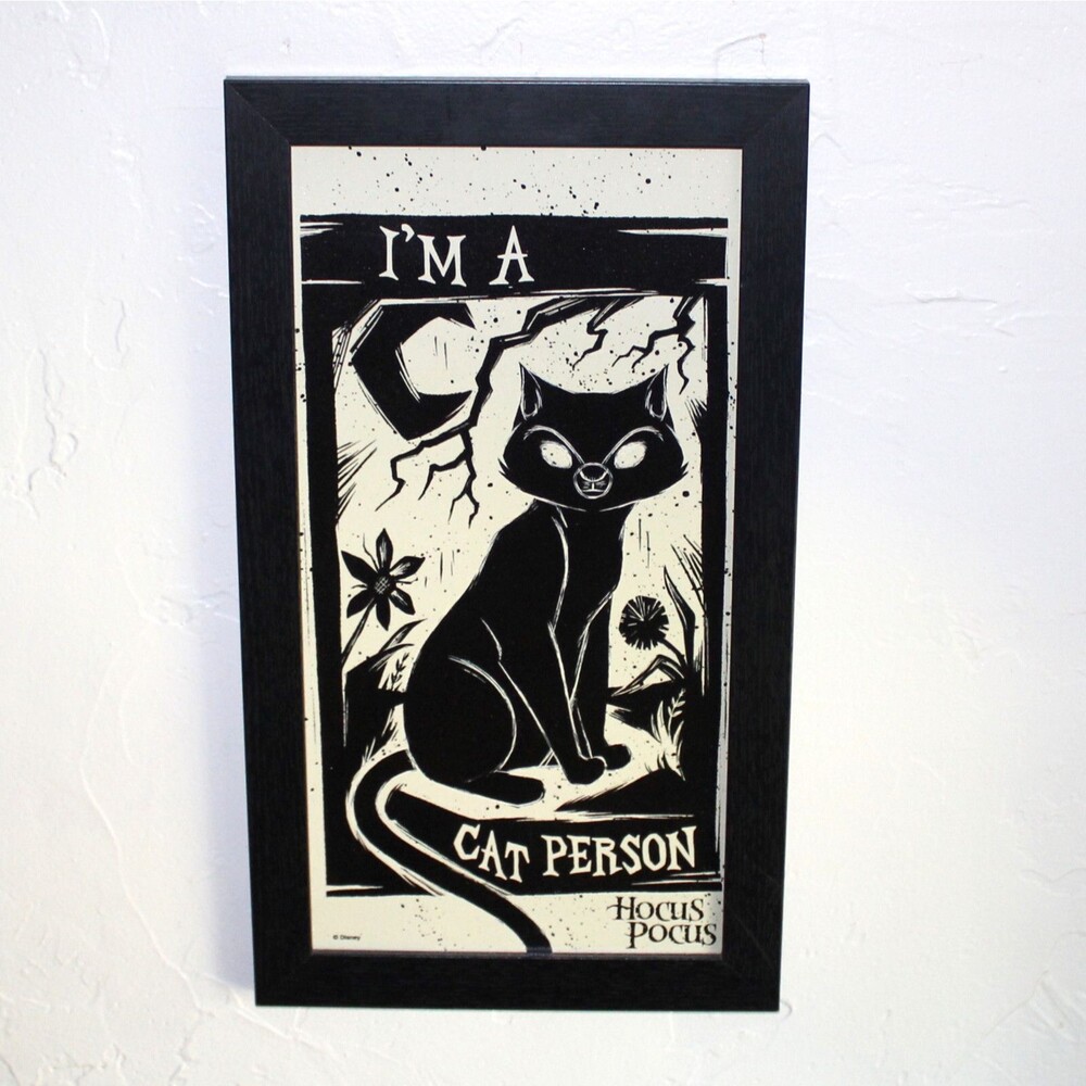 Disney Hocus Pocus Framed Art Binx I’m a Cat Person wall decor 18.5" black